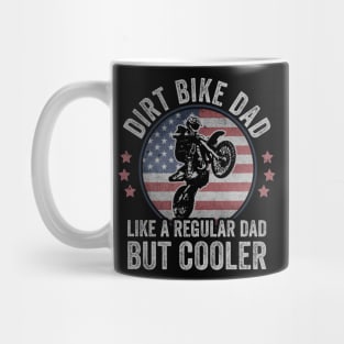 Dirt Biking USA Dirt Bike Dad Motocross American Flag Mug